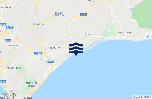 Carte des horaires des marées pour Tỉnh Bà Rịa-Vũng Tàu, Vietnam