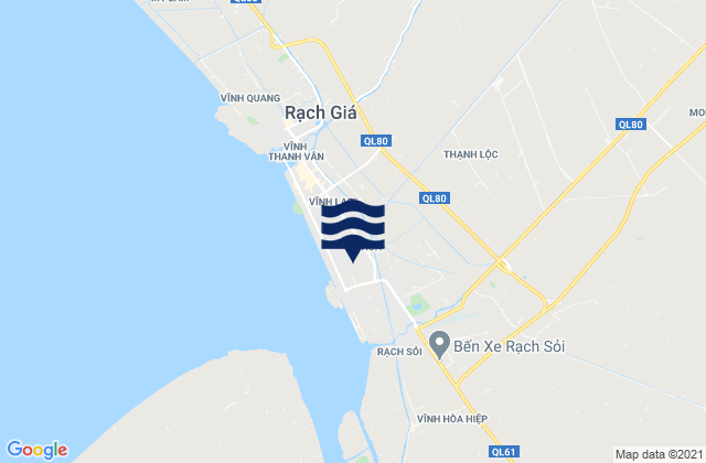 Carte des horaires des marées pour Tỉnh Kiến Giang, Vietnam