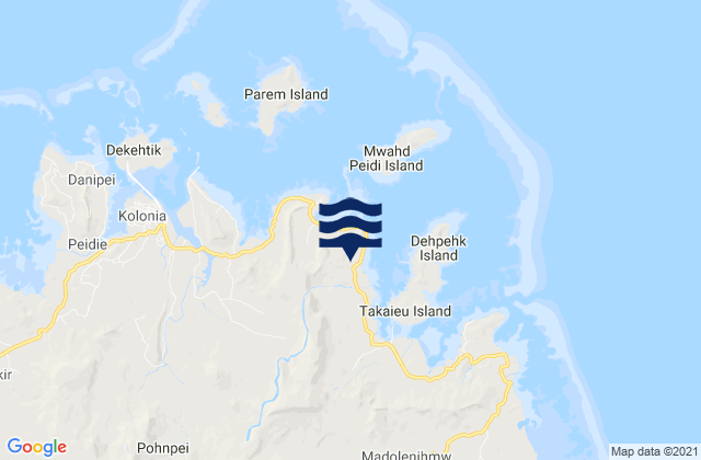 Carte des horaires des marées pour U Municipality, Micronesia