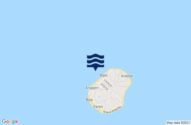 Carte des horaires des marées pour Uaboe District, Nauru