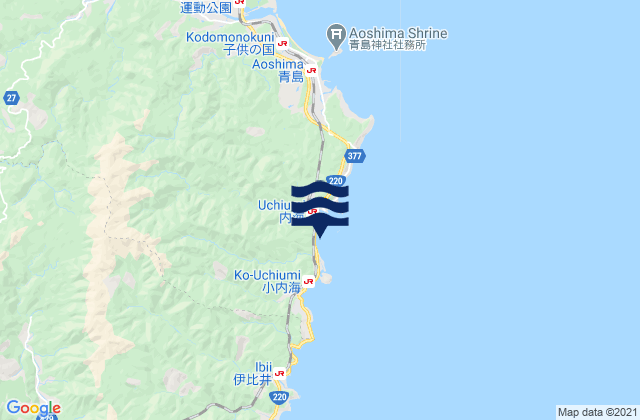 Carte des horaires des marées pour Uchiumi, Japan