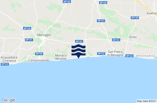 Carte des horaires des marées pour Uggiano Montefusco, Italy