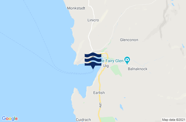 Carte des horaires des marées pour Uig Bay (Loch Snizort), United Kingdom