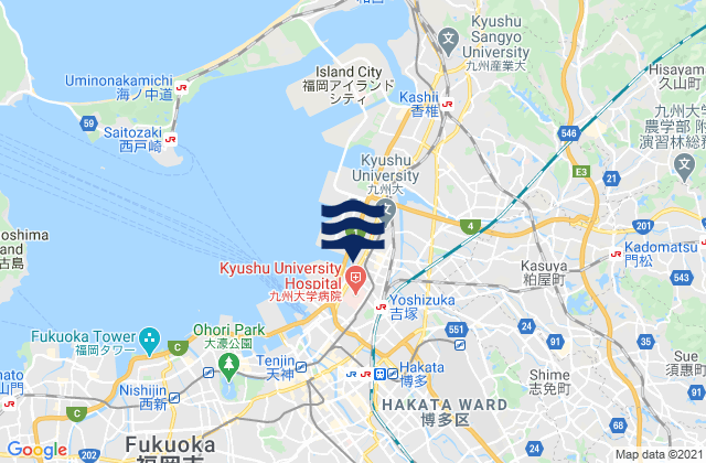 Carte des horaires des marées pour Umi, Japan