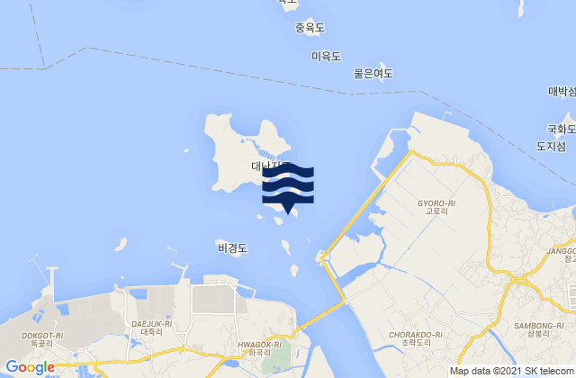 Carte des horaires des marées pour Umo-do, South Korea