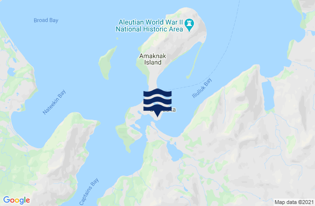 Carte des horaires des marées pour Unalaska, United States