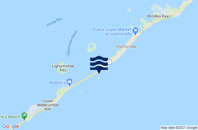 Carte des horaires des marées pour Upper Matecumbe Key West End Hawk Channel, United States