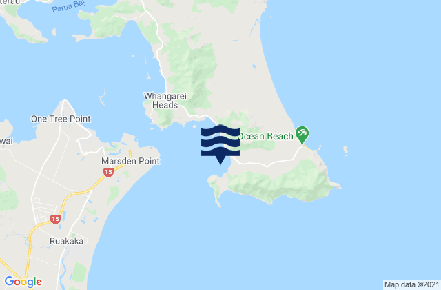 Carte des horaires des marées pour Urquharts Bay, New Zealand