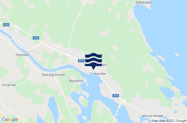 Carte des horaires des marées pour Ursviken, Sweden