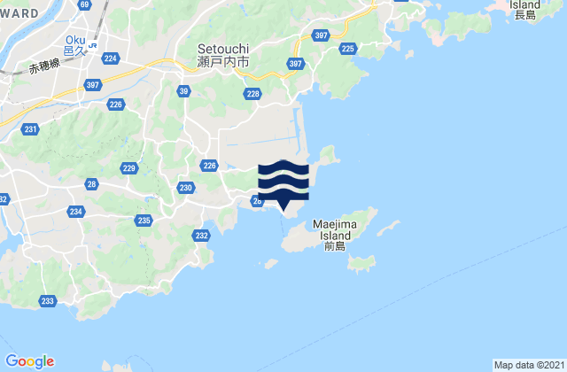 Carte des horaires des marées pour Usimado, Japan