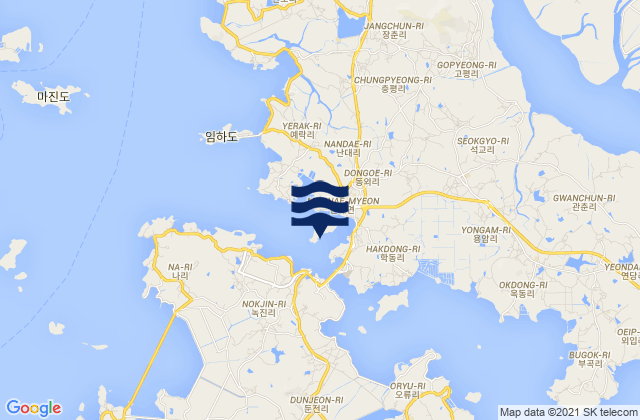 Carte des horaires des marées pour Usuyong, South Korea