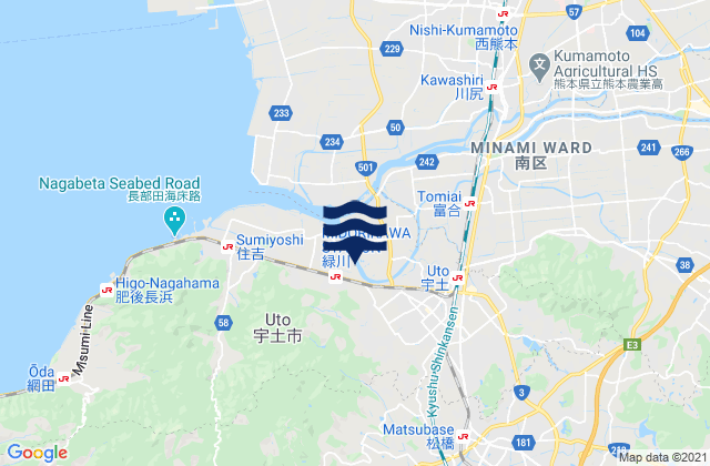 Carte des horaires des marées pour Uto Shi, Japan