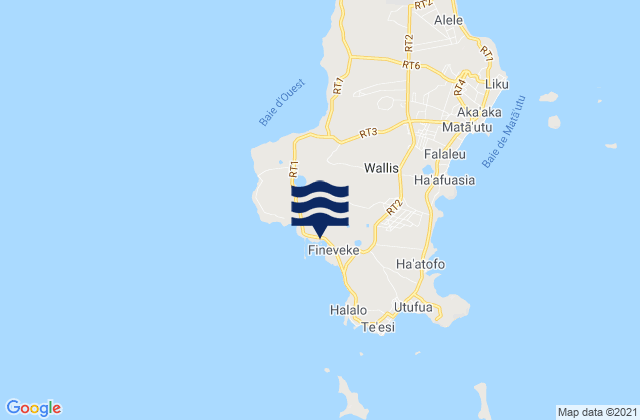 Carte des horaires des marées pour Uvéa, Wallis and Futuna