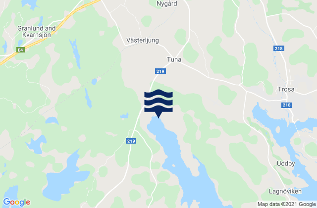 Carte des horaires des marées pour Vagnhärad, Sweden