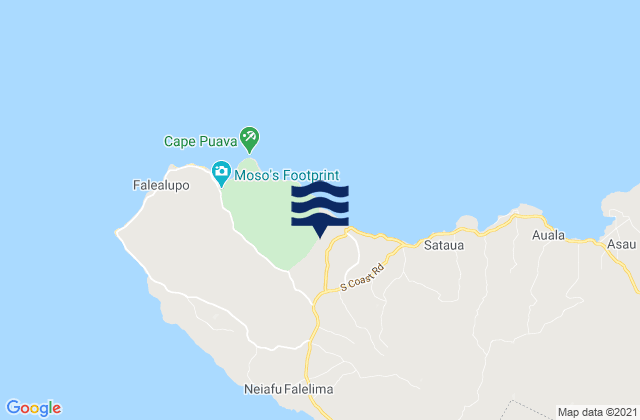 Carte des horaires des marées pour Vaisigano, Samoa