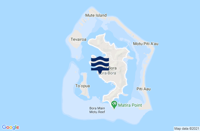 Carte des horaires des marées pour Vaitape, French Polynesia