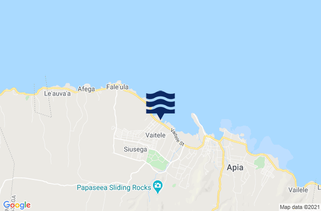 Carte des horaires des marées pour Vaitele, Samoa