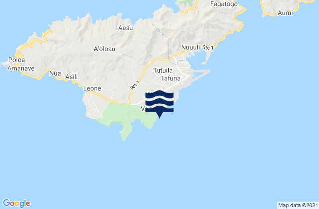 Carte des horaires des marées pour Vaitogi, American Samoa