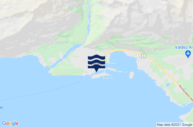 Carte des horaires des marées pour Valdez, United States