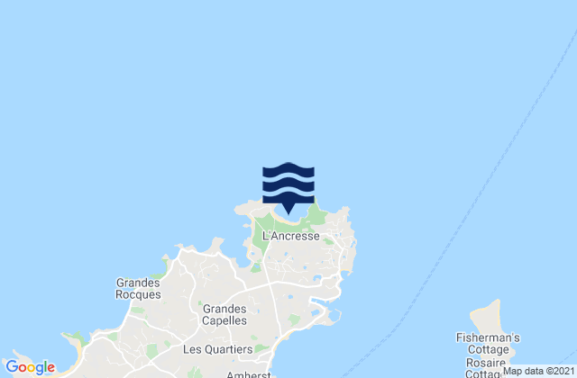 Carte des horaires des marées pour Vale, Guernsey