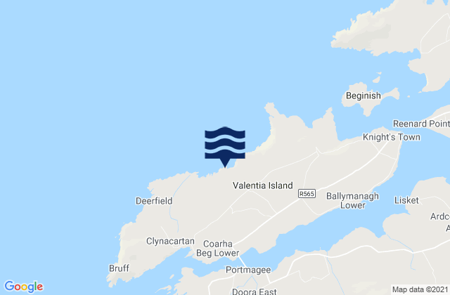 Carte des horaires des marées pour Valentia Island, Ireland