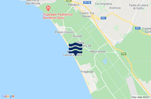 Carte des horaires des marées pour Valle Santa, Italy