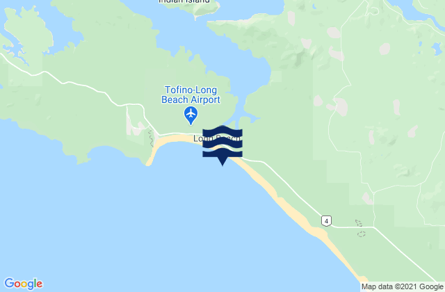 Carte des horaires des marées pour Vancouver Island North (Long Beach), Canada