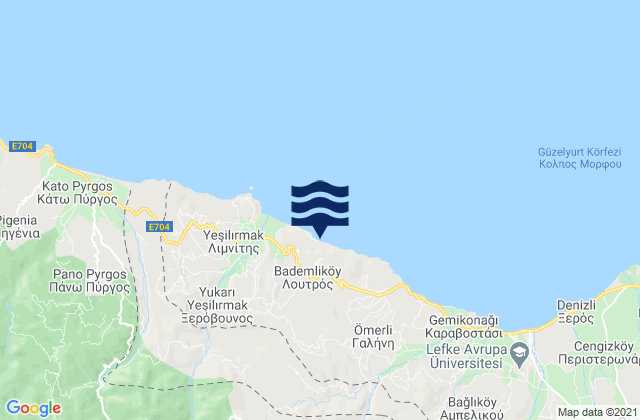 Carte des horaires des marées pour Varíseia, Cyprus