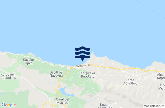 Carte des horaires des marées pour Vasíleia, Cyprus