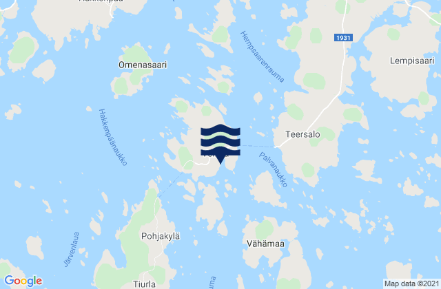 Carte des horaires des marées pour Velkua, Finland