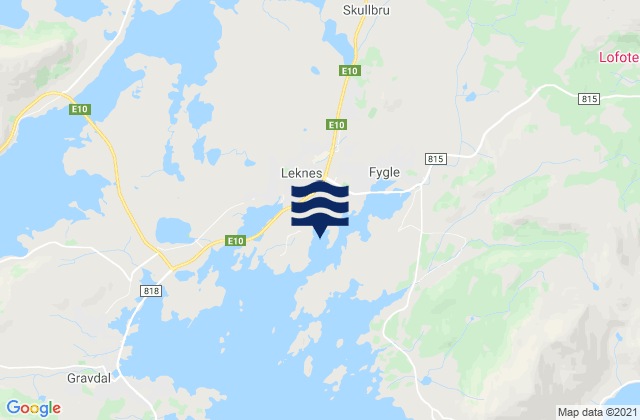 Carte des horaires des marées pour Vestvågøy, Norway