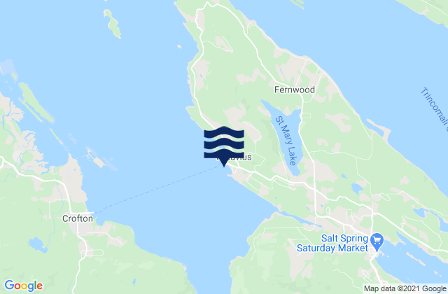 Carte des horaires des marées pour Vesuvius Bay, Canada