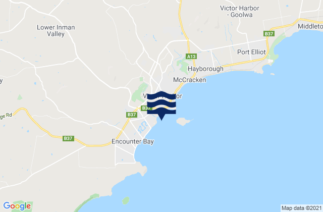 Carte des horaires des marées pour Victor Harbor, Australia