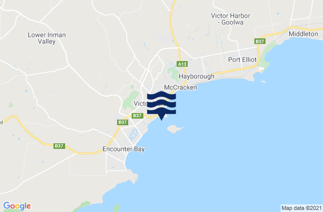 Carte des horaires des marées pour Victor Harbour, Australia