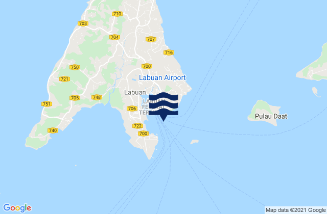 Carte des horaires des marées pour Victoria Harbor (Labuan Island), Malaysia