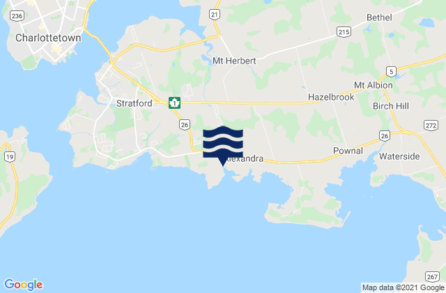 Carte des horaires des marées pour Victoria, Canada