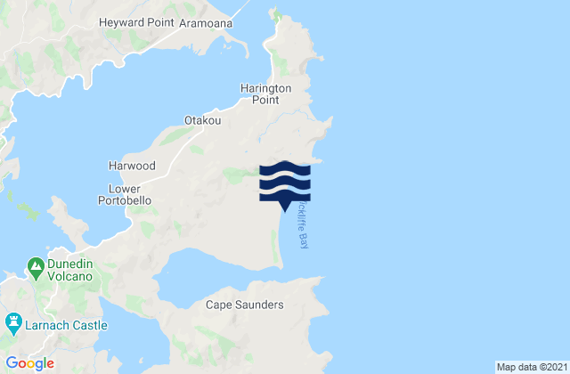 Carte des horaires des marées pour Victory Beach, New Zealand