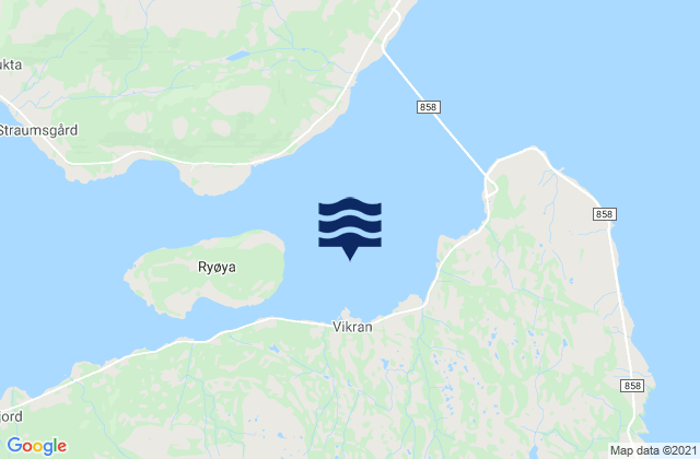 Carte des horaires des marées pour Vikran, Norway