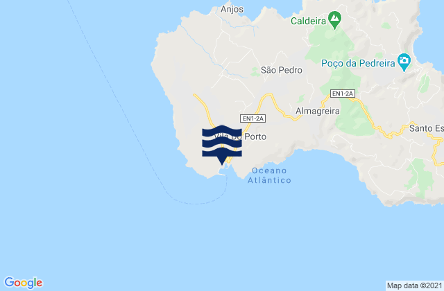 Carte des horaires des marées pour Vila do Porto Island da Santa Maria, Portugal