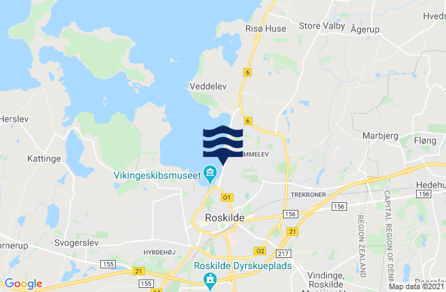 Carte des horaires des marées pour Vindinge, Denmark
