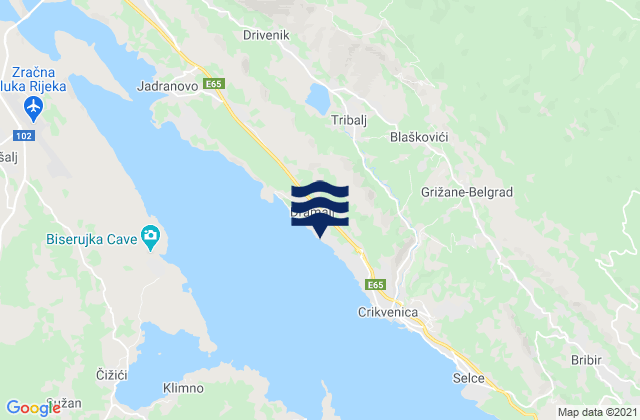 Carte des horaires des marées pour Vinodolska općina, Croatia