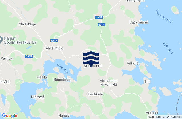 Carte des horaires des marées pour Virolahti, Finland