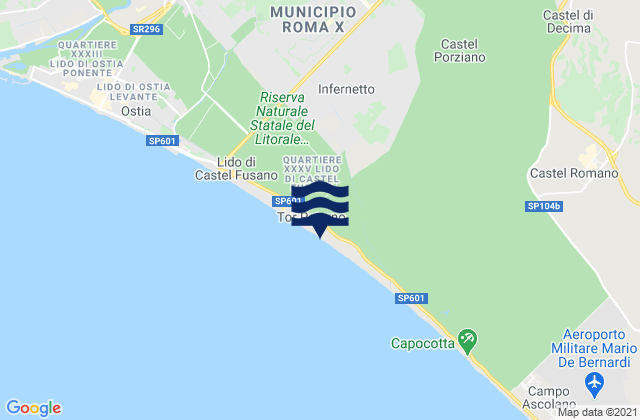 Carte des horaires des marées pour Vitinia, Italy