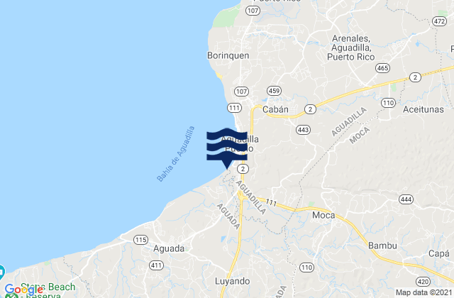 Carte des horaires des marées pour Voladoras Barrio, Puerto Rico