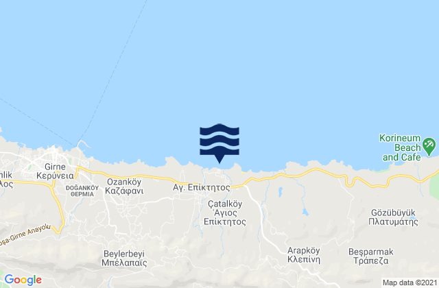 Carte des horaires des marées pour Vounó, Cyprus