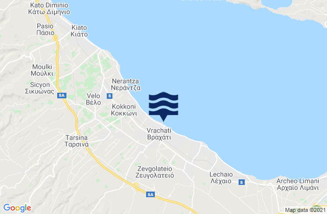 Carte des horaires des marées pour Vrakháti, Greece