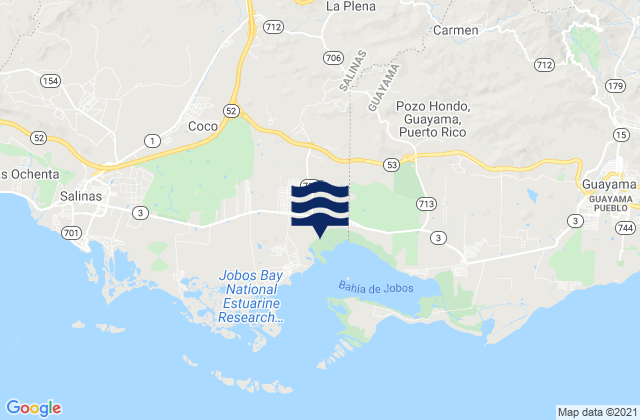 Carte des horaires des marées pour Vázquez, Puerto Rico