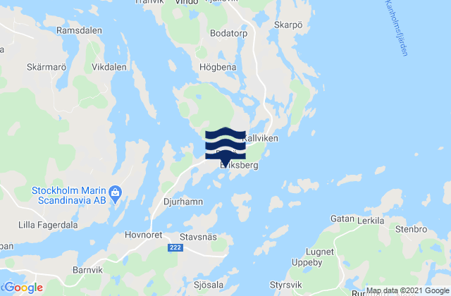 Carte des horaires des marées pour Värmdö Kommun, Sweden
