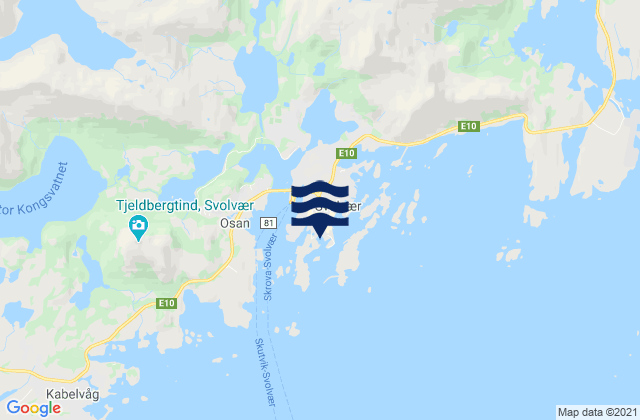 Carte des horaires des marées pour Vågan, Norway