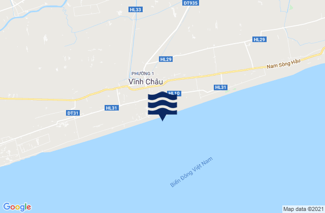 Carte des horaires des marées pour Vĩnh Châu, Vietnam